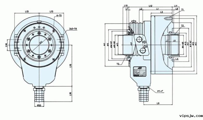 瑞岩超大通孔油缸图纸