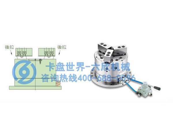 千岛后拉立式三爪油气压卡盘有什么特点