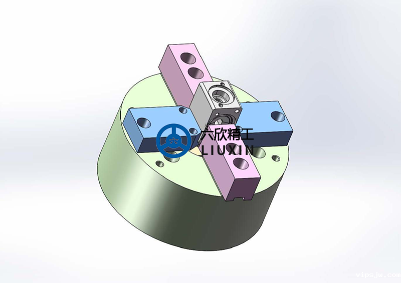 两爪卡盘方型工件夹持方案
