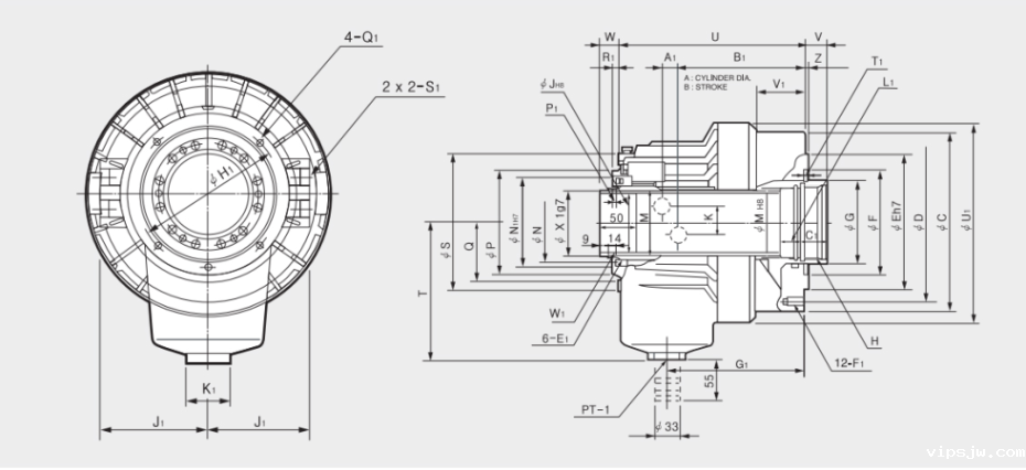 韩国三千里中空长行程回转油缸